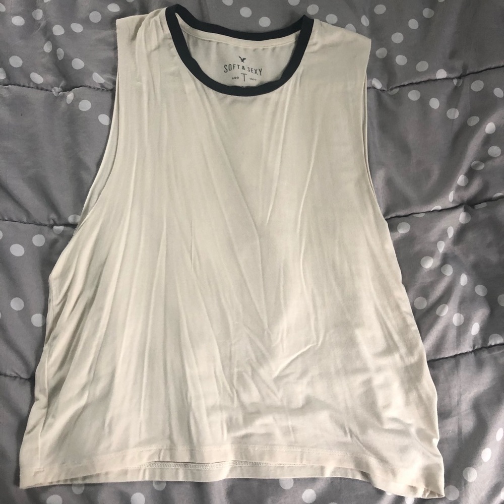 American Eagle soft and sexy cream muscle tank top